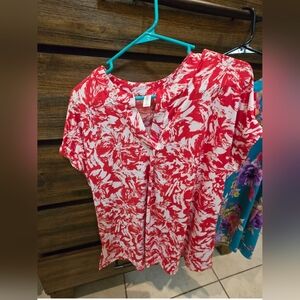 Dear Scarlett Short Sleeve Tops Colorful Size Large New without Tags